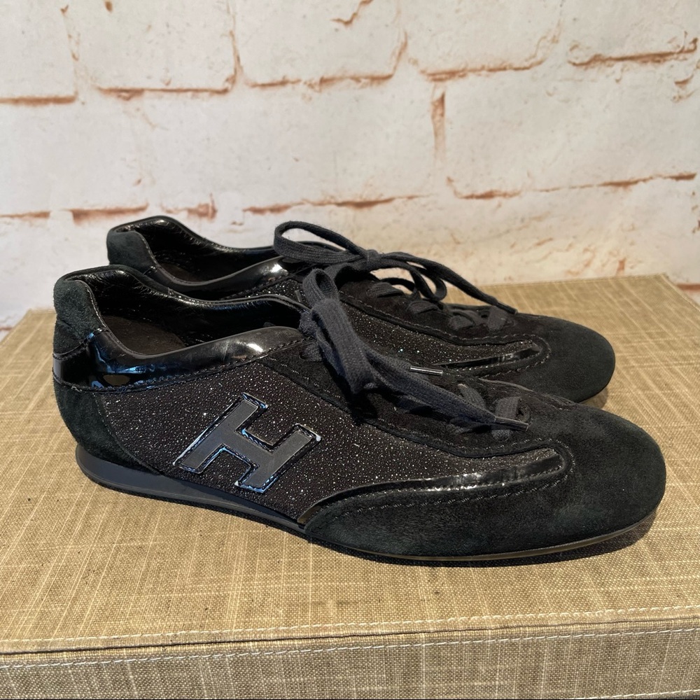 Hogan Black Women's Suede Sneakers Athletic EUC EUR 36